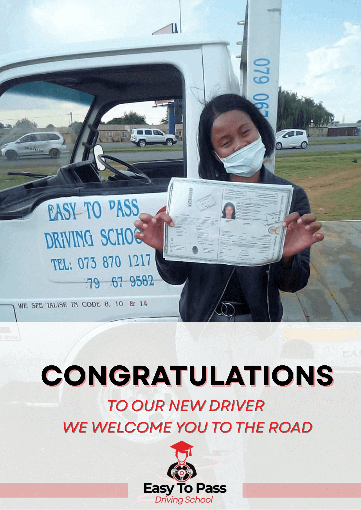 Happy student passing test